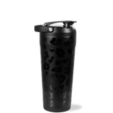 Insulated Shaker 24oz | Stainless Steel Protein Shaker, Silent Grate – Black Leopard