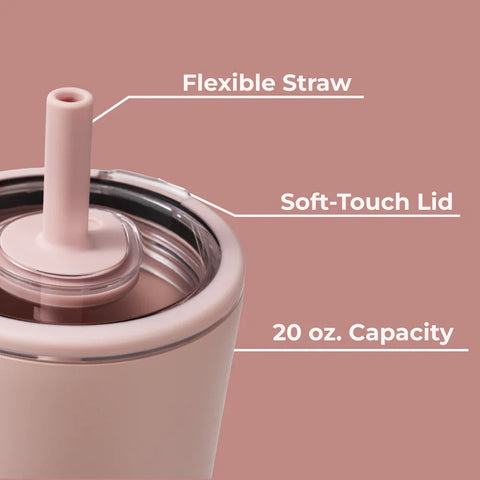 Everyday Tumbler 20oz | Ceramic-Lined Insulated Tumbler with Straw – Dusty Rose
