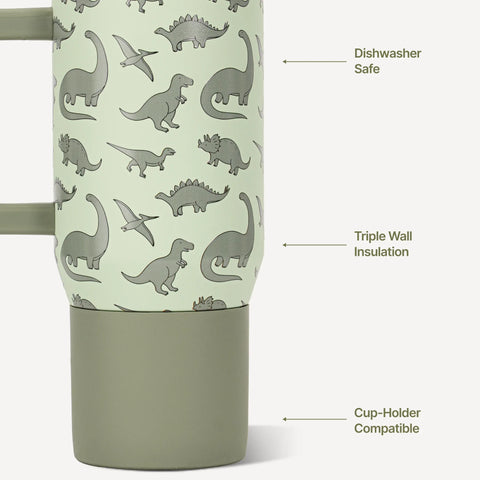 Traveler 20oz | Leakproof Kids Tumbler with Handle – Dinosaur