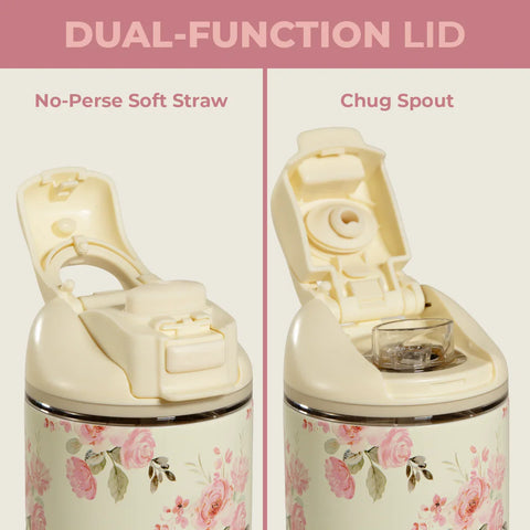 Ease2o 24oz | 2-in-1 Water Bottle with Soft Straw & Chug Spout – Keepsake