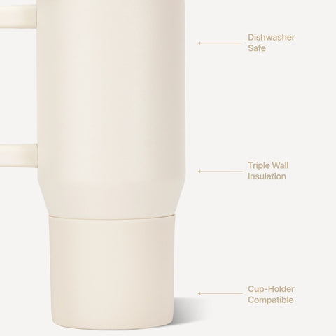 Traveler 20oz | Compact Insulated Tumbler with Handle – Cream