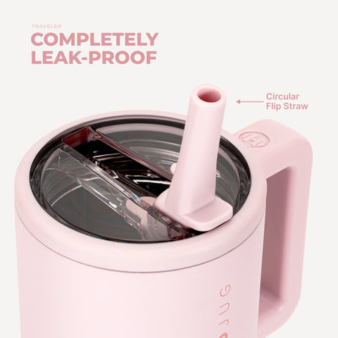 Traveler 20oz | Compact Insulated Tumbler with Handle – Pink Sand