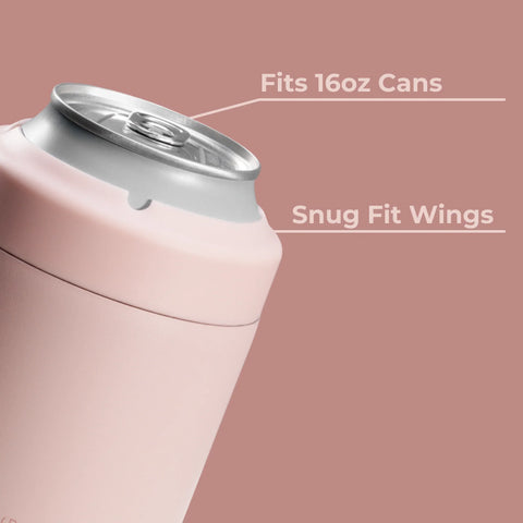 Can Cooler 16oz | 2-in-1 Insulated Tallboy Can Cooler, Screw-Top Lock – Dusty Rose