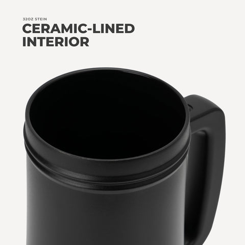 Stein 32oz | Ceramic-Lined Insulated Beer Stein – Black