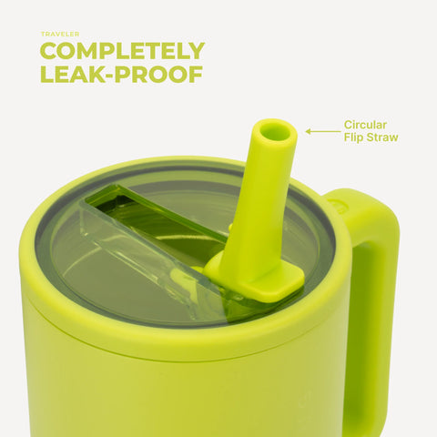 Traveler 32oz | Insulated Tumbler with Handle – Lemon Lime