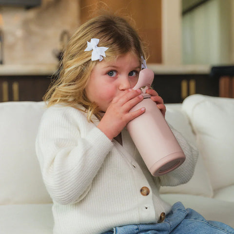 Ease2o 14oz | Leakproof 2-in-1 Kids Water Bottle with Straw & Chug Spout – Dusty Rose