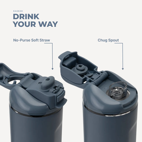 Ease2o 32oz | Compact Water Bottle with Straw & Chug Spout – Cascade