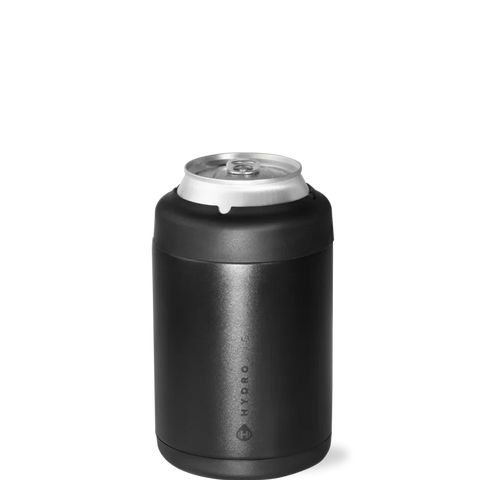 Can Cooler 12oz | 2-in-1 Insulated Standard Can Cooler, Screw-Top Lock – Black