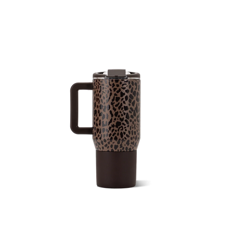 Coffee Traveler 20oz | Ceramic-Lined Insulated Travel Mug – Brown Leopard