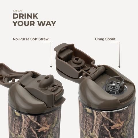 Ease2o 40oz | Dual-Function Water Bottle with Straw & Chug Spout – Woodland