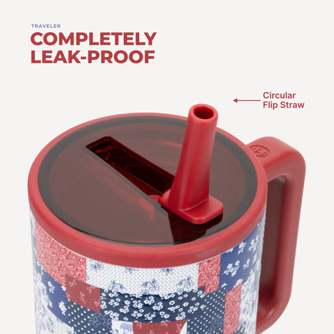 Traveler 20oz | Compact Insulated Tumbler with Handle – Quilted Americana