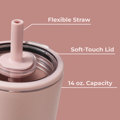 Everyday Tumbler 14oz | Ceramic-Lined Spill-Free Kids Tumbler – Dusty Rose