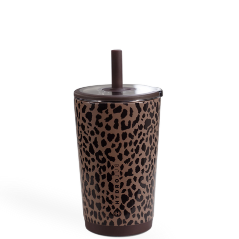 Everyday Tumbler 14oz | Ceramic-Lined Spill-Free Kids Tumbler – Brown Leopard
