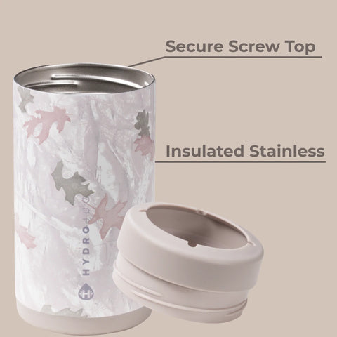 Can Cooler 16oz | 2-in-1 Insulated Tallboy Can Cooler, Screw-Top Lock – Camo