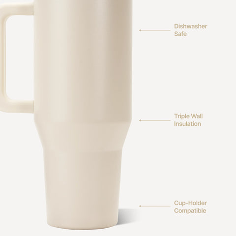 Traveler 40oz | All-Day Insulated Tumbler with Handle – Cream