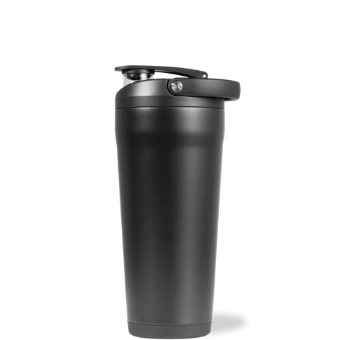 Insulated Shaker 24oz | Stainless Steel Protein Shaker, Silent Grate – Black