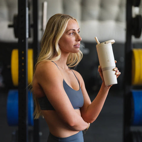 Sport 20oz | Insulated Water Bottle, Leakproof Flip Straw – Cream
