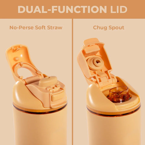 Ease2o 24oz | 2-in-1 Water Bottle with Soft Straw & Chug Spout – Marigold