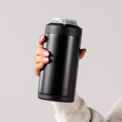 Can Cooler 16oz | 2-in-1 Insulated Tallboy Can Cooler, Screw-Top Lock – Black