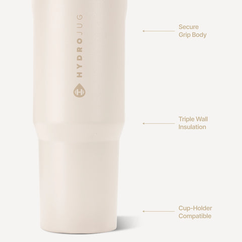 Sport 40oz | Large Leakproof Insulated Water Bottle – Cream