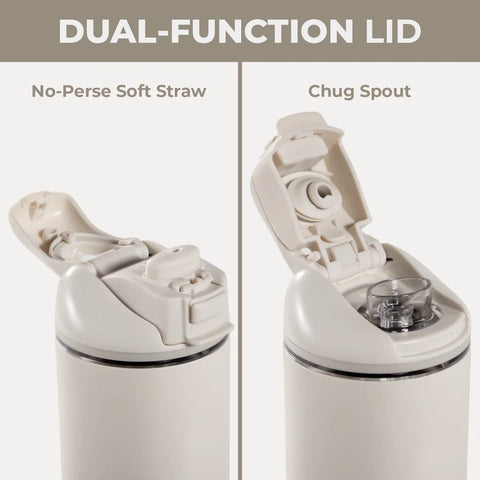 Ease2o 40oz | Dual-Function Water Bottle with Straw & Chug Spout – Linen