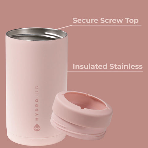 Can Cooler 16oz | 2-in-1 Insulated Tallboy Can Cooler, Screw-Top Lock – Dusty Rose