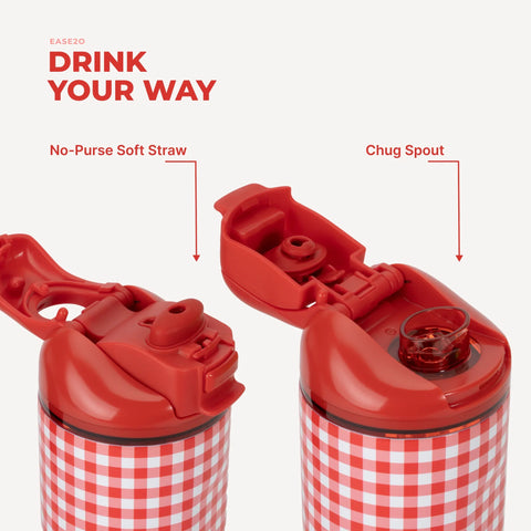Ease2o 32oz | Compact Water Bottle with Straw & Chug Spout – Summer Picnic