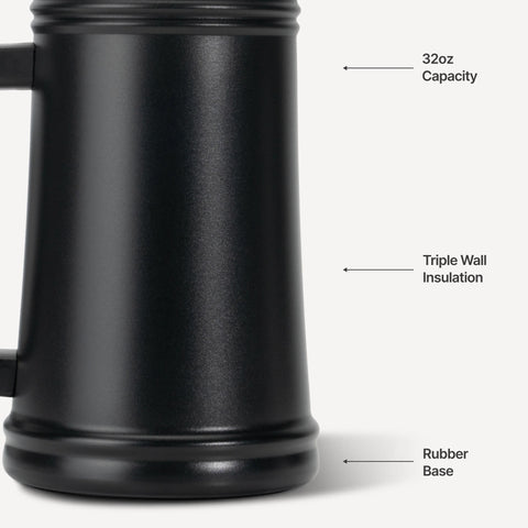 Stein 32oz | Ceramic-Lined Insulated Beer Stein – Black