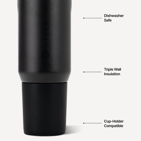 Sport 20oz | Insulated Water Bottle, Leakproof Flip Straw – Black
