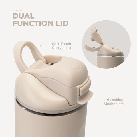 Ease2o 24oz | 2-in-1 Water Bottle with Soft Straw & Chug Spout – Dune
