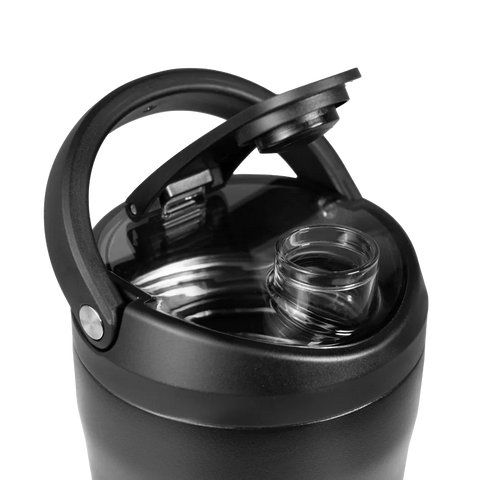 Insulated Shaker 24oz | Stainless Steel Protein Shaker, Silent Grate – Black