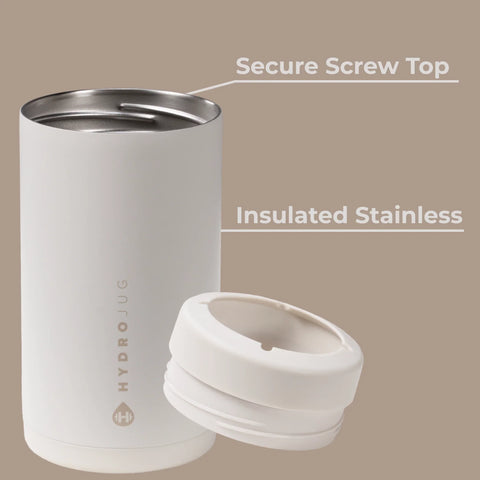 Can Cooler 16oz | 2-in-1 Insulated Tallboy Can Cooler, Screw-Top Lock – Linen