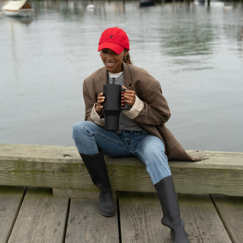 Traveler 32oz | Leakproof Insulated Tumbler with Handle – Black