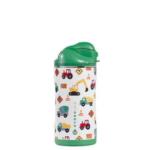 Ease2o 14oz | Leakproof 2-in-1 Kids Water Bottle, Straw & Chug Spout – Under Construction