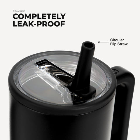 Traveler 40oz | All-Day Insulated Tumbler with Handle – Black