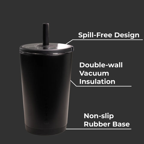 Everyday Tumbler 14oz | Ceramic-Lined Spill-Free Kids Tumbler – Black