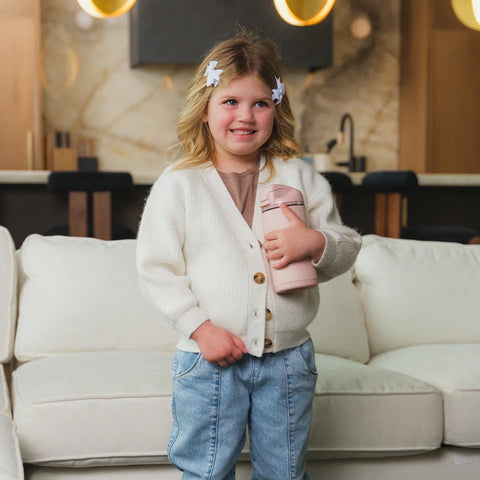 Ease2o 14oz | Leakproof 2-in-1 Kids Water Bottle with Straw & Chug Spout – Dusty Rose