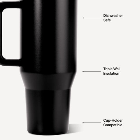 Traveler 32oz | Leakproof Insulated Tumbler with Handle – Black