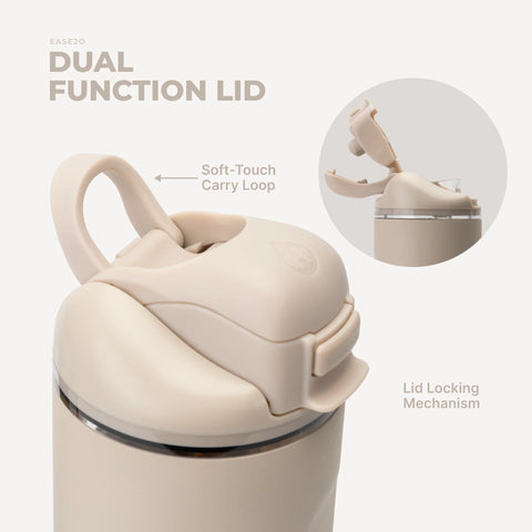 Ease2o 32oz | Compact Water Bottle with Straw & Chug Spout – Dune