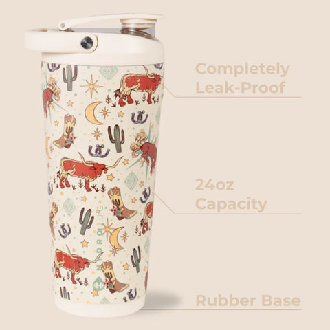 Insulated Shaker 24oz | Stainless Steel Protein Shaker, Silent Grate – Rodeo