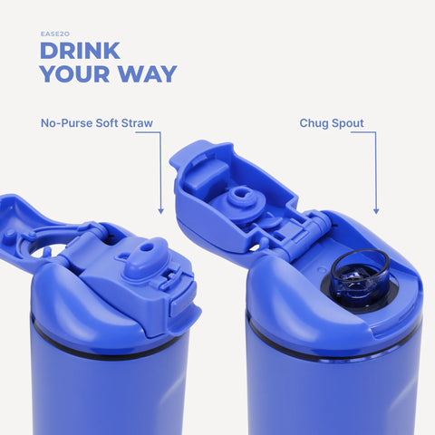Ease2o 32oz | Compact Water Bottle with Straw & Chug Spout – Berry Pop
