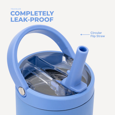 Sport 20oz | Insulated Water Bottle, Leakproof Flip Straw – Light Blue