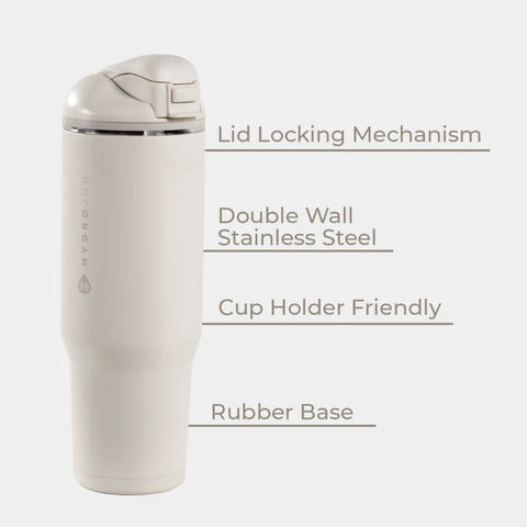 Ease2o 32oz | Compact Water Bottle with Straw & Chug Spout – Linen