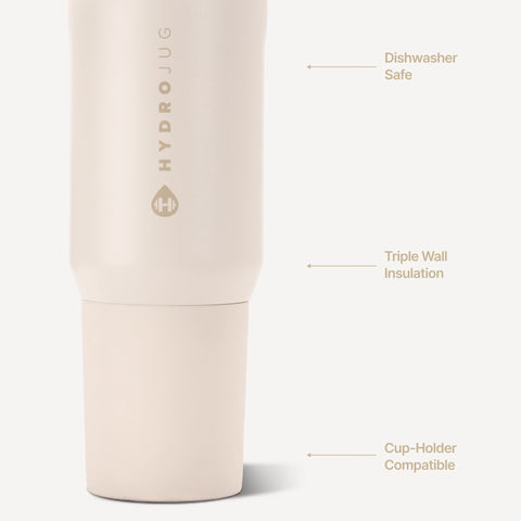Sport 20oz | Insulated Water Bottle, Leakproof Flip Straw – Cream