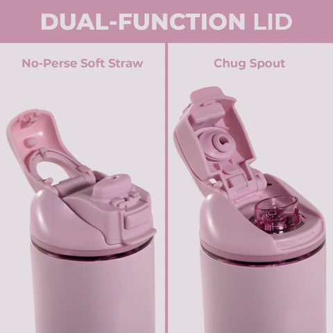 Ease2o 24oz | 2-in-1 Water Bottle with Soft Straw & Chug Spout – Sweet Pea