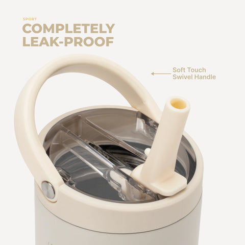 Sport 40oz | Large Leakproof Insulated Water Bottle – Cream