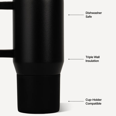Traveler 20oz | Compact Insulated Tumbler with Handle – Black