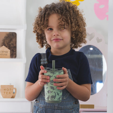 Everyday Tumbler 14oz | Ceramic-Lined Spill-Free Kids Tumbler – Dinosaur