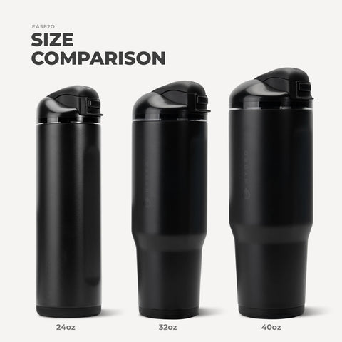 Ease2o 40oz | Dual-Function Water Bottle with Straw & Chug Spout – Black