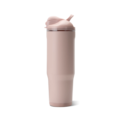 Ease2o 32oz | Compact Water Bottle with Straw & Chug Spout – Dusty Rose
